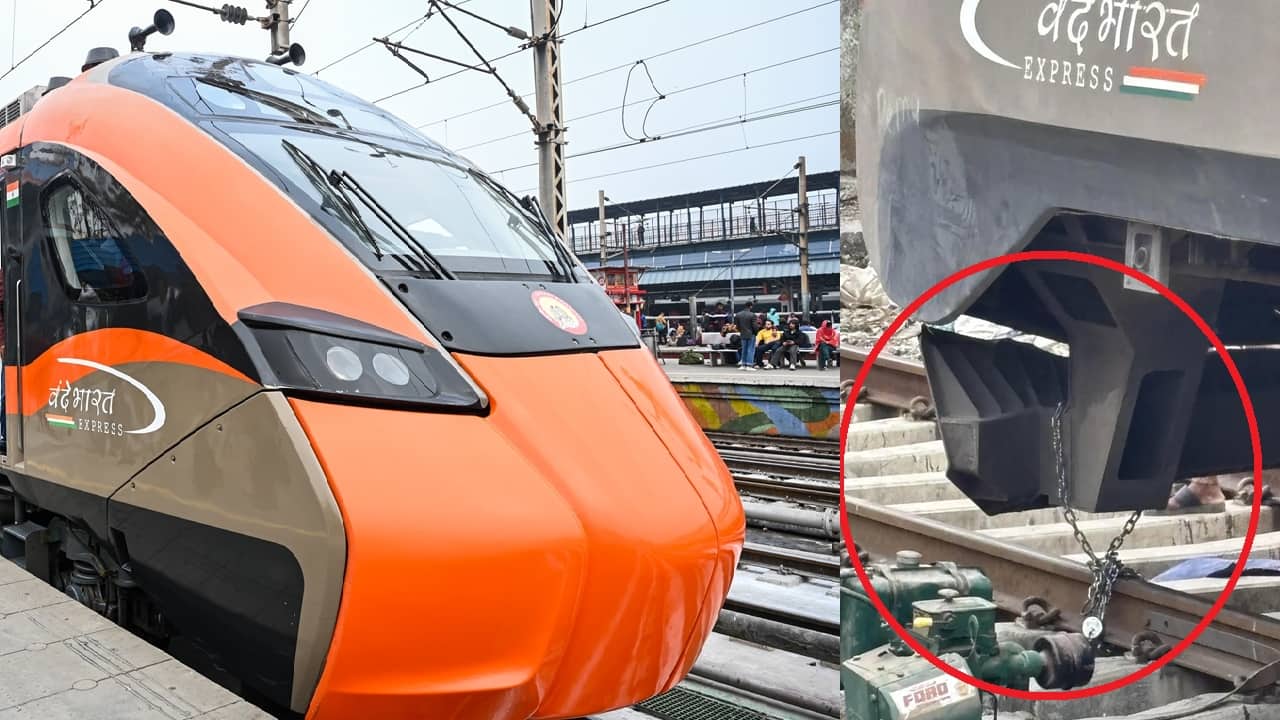 Vande Bharat Express spotted chained and locked to tracks: Want to know why?