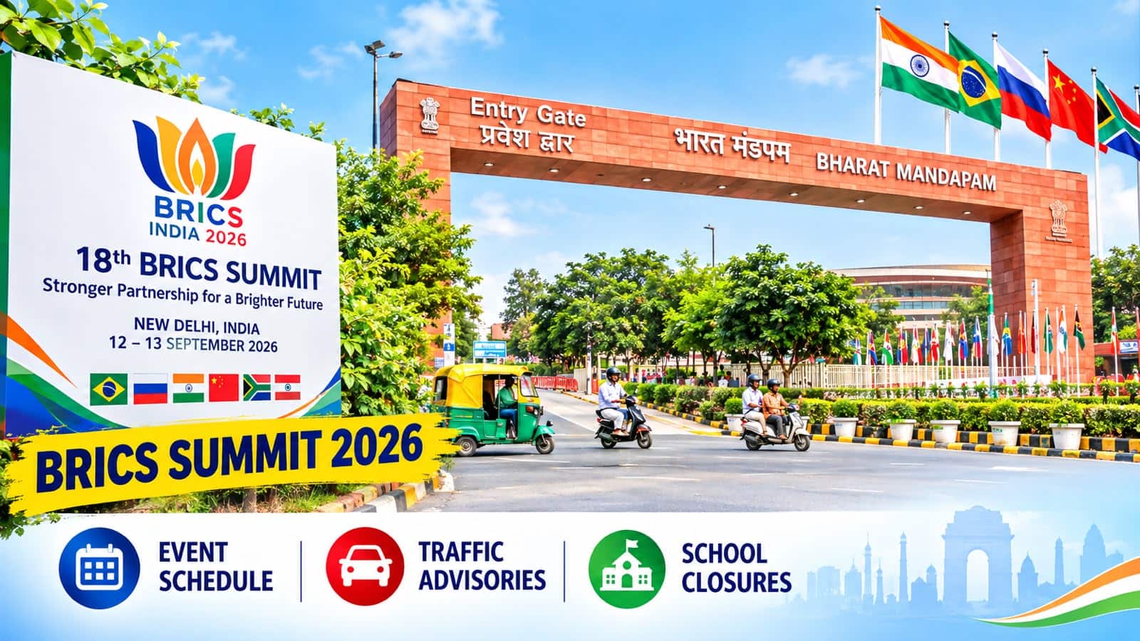 BRICS Summit 2026 in New Delhi: Complete 2-day event schedule, traffic advisories, and school closures