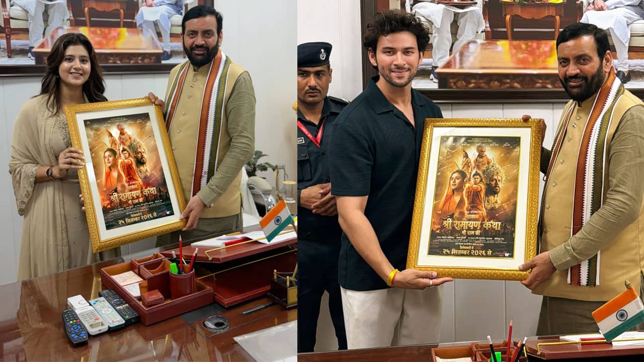 'Mahakavya Shri Ramayan Katha' poster starring Anjali Arora as goddess Sita, Dev Sharma as Lord Rama unveiled by Haryana CM
