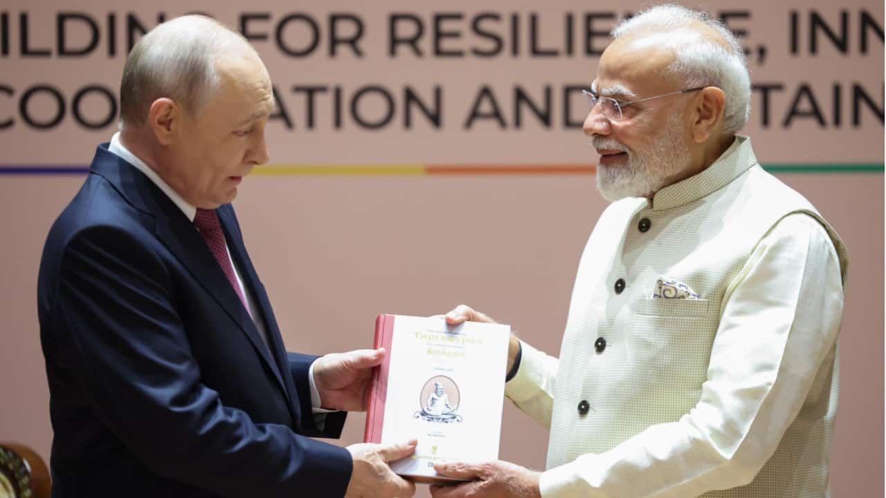 PM Modi gifts Russian translation of `Thirukkural` to President Putin during Delhi meet