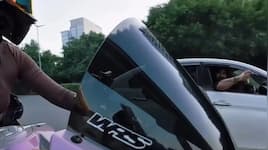 WATCH: Woman on sports bike asked car driver to maintain distance. What happened next in Gurugram will shock you
