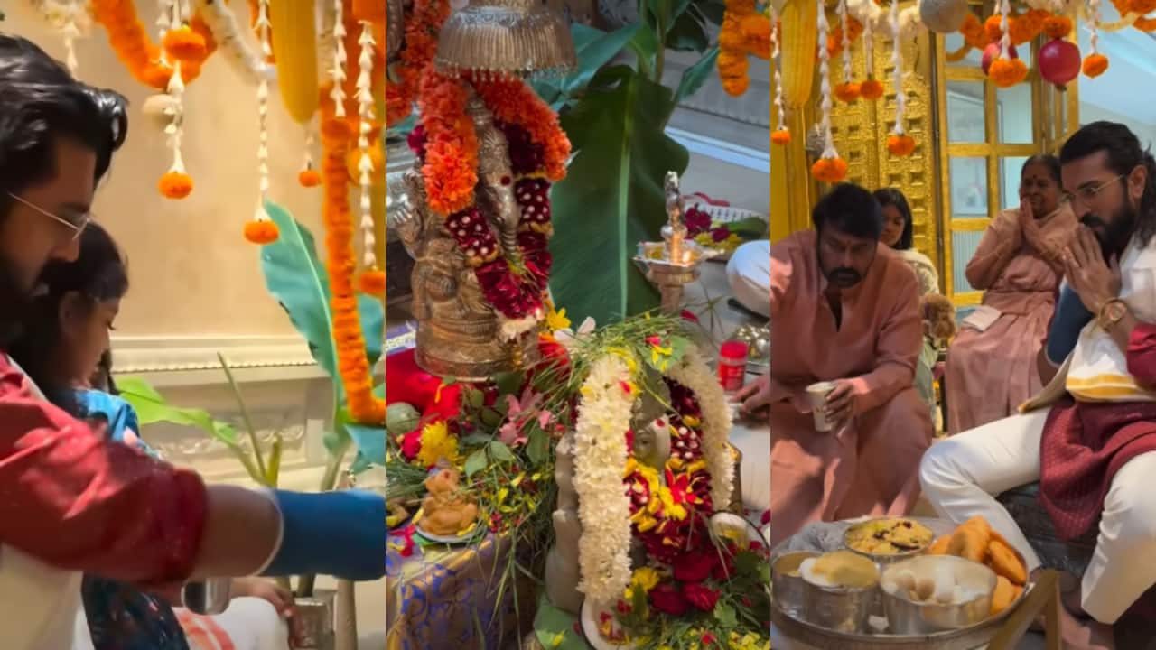 Ganesh Chaturthi 2026: Heartwarming photos of Chiranjeevi and Ram Charan with Klin Kaara go viral