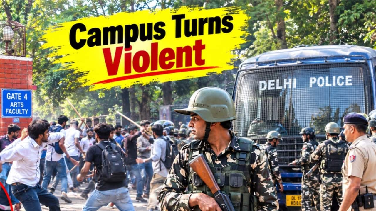 Sticks, blood, and paramilitary patrols: Inside the violent clash that shattered Delhi University`s North Campus ahead of DUSU polls
