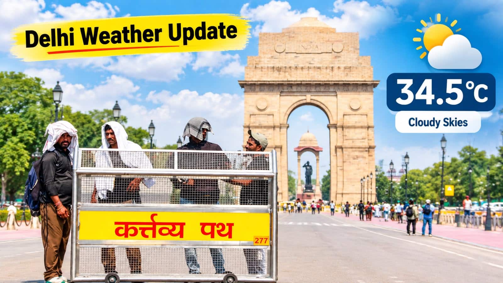 Delhi weather update: Maximum temperature settles at 34.5°C as IMD predicts cloudy skies for Friday