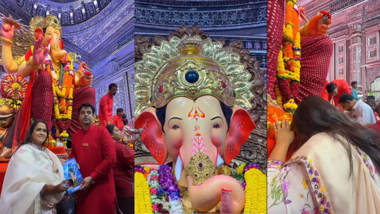 Salman Khan's sister Arpita Khan Sharma visits Lalbaugcha Raja | WATCH