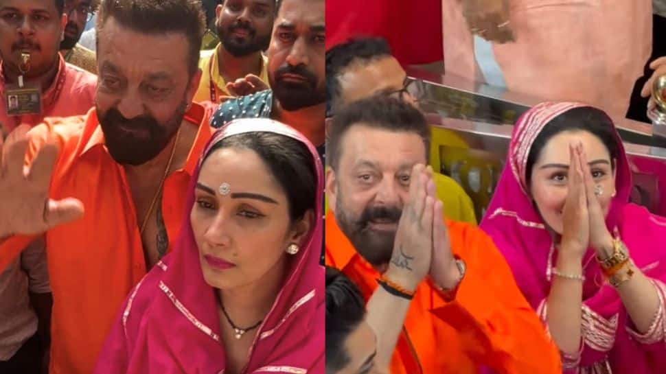 Sanjay Dutt visits Lalbaugcha Raja with wife Maanayata, seeks Bappa’s blessings
