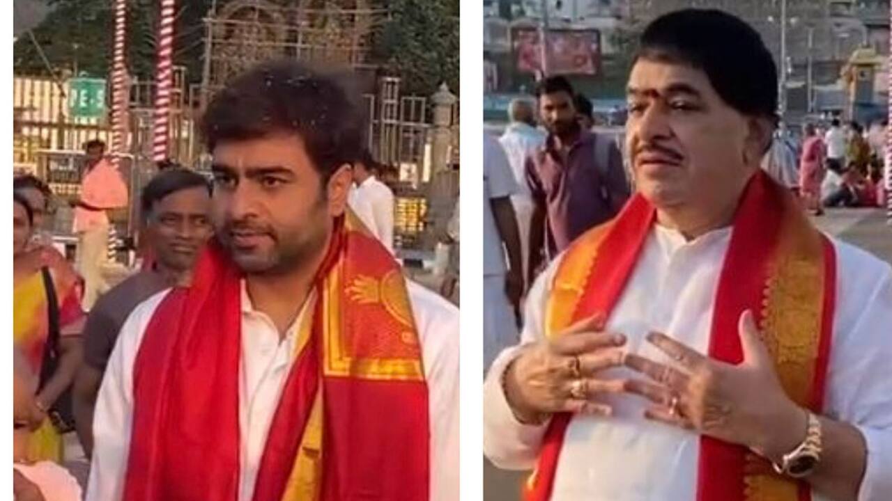 Nara Rohith and Ambika Krishna offer prayers at Tirumala Venkateswara Swamy temple