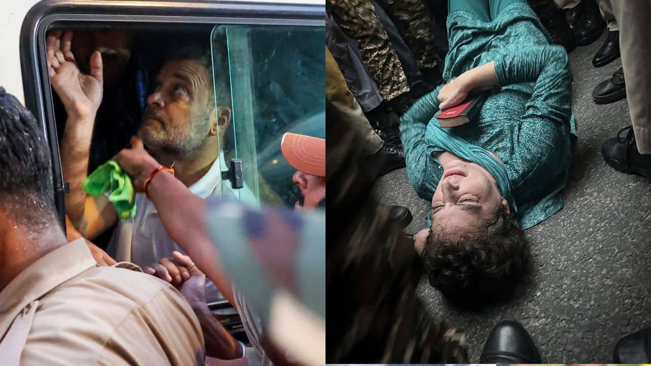 INDIA Bloc protest: Rahul Gandhi and Priyanka released after 2-hour detention