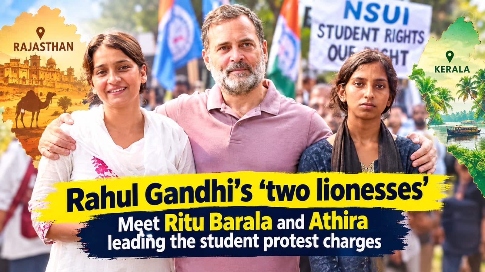 Rahul Gandhi`s `two lionesses`: Meet Ritu Barala and Athira leading the student protest charges