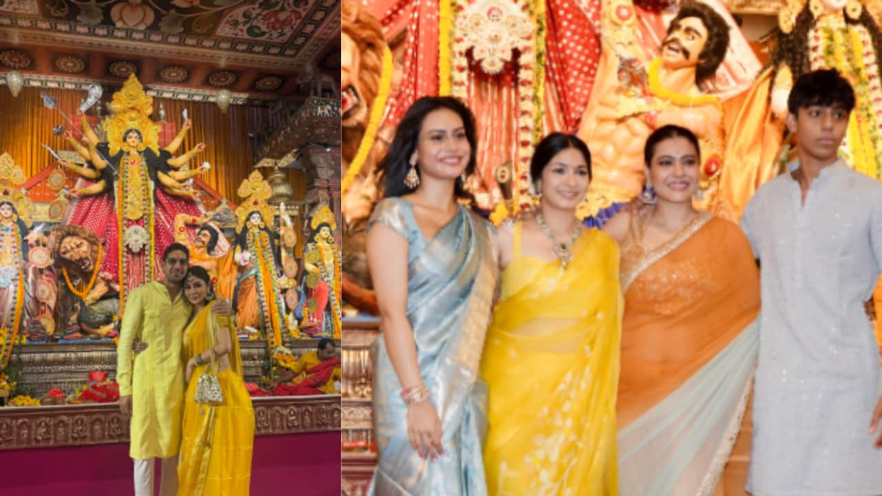 Saptami Special: Tanishaa Mukerji, Kajol, Mouni Roy, and Sandipta Sen celebrate Durga Puja in style