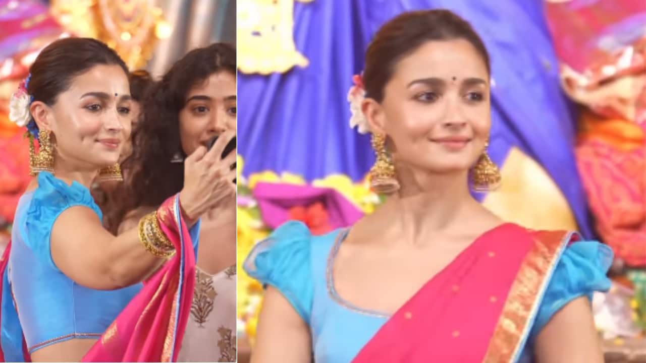 Durga Puja 2026: Alia Bhatt visits Mumbai pandal in elegant Bengali drape accompanied by Ayan Mukerji