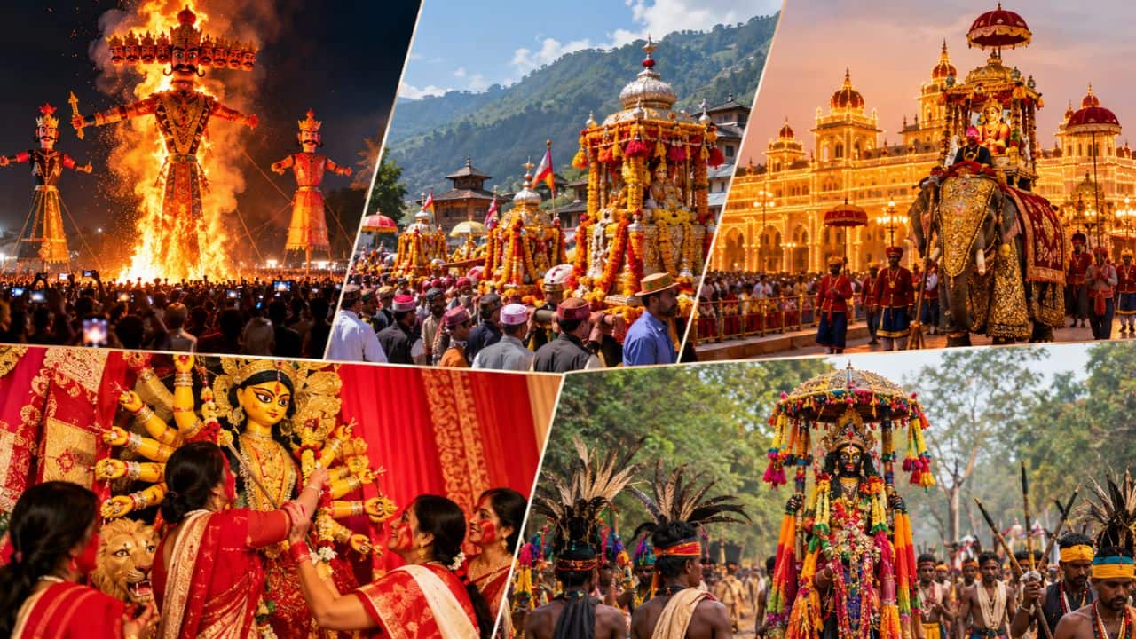 How Dussehra is celebrated across India: Ravan Dahan in Delhi, Deities in Kullu, a royal procession in Mysuru