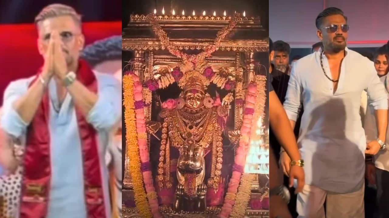 Suniel Shetty celebrates Dussehra in Mangaluru with Rishab Shetty - Watch