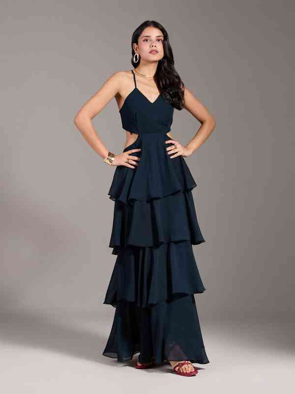  20Dresses Sleeveless Ruffled Fit and Flare Maxi Dress
