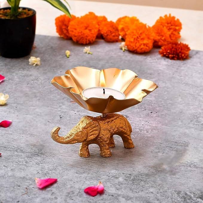 Craftvatika Elegant Elephant Candle Holder