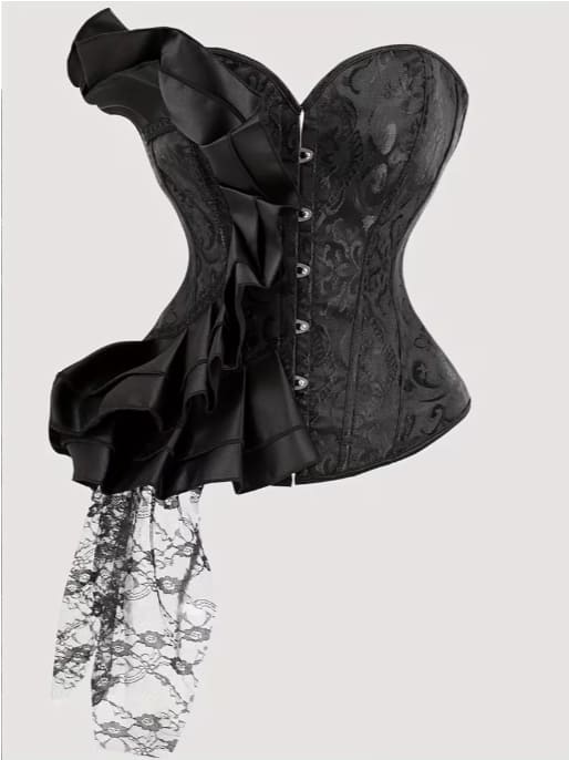 Elegant Satin Lace Floral Corset Top