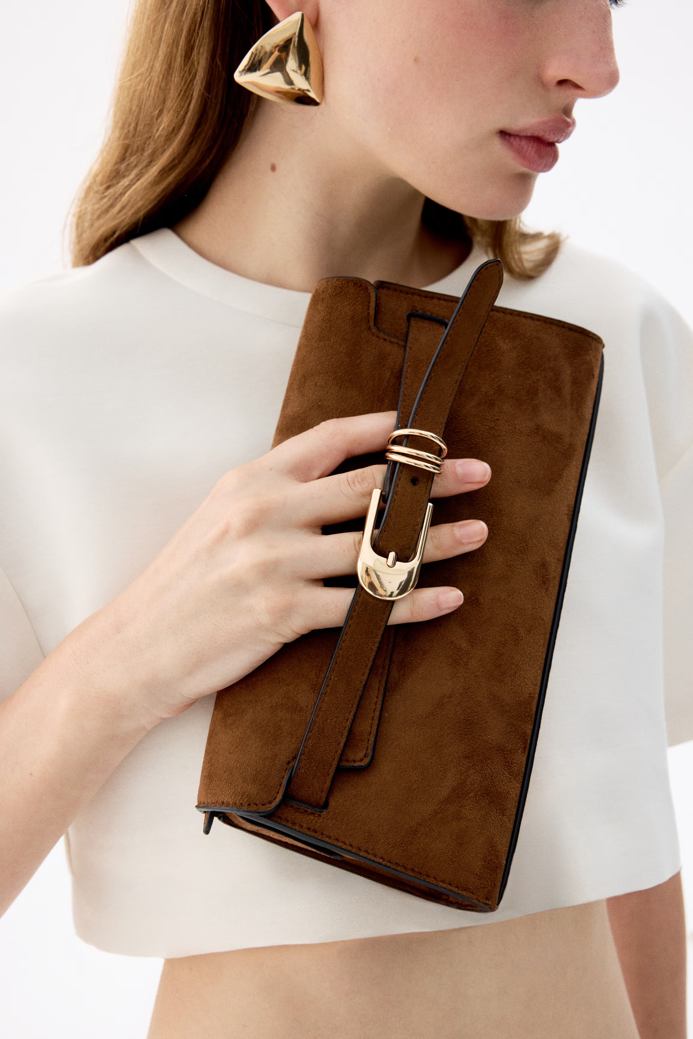  Strap-Detail Shoulder Bag
