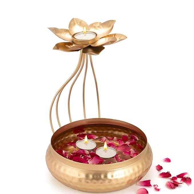Craftvatika Lotus Urli Candle Holder