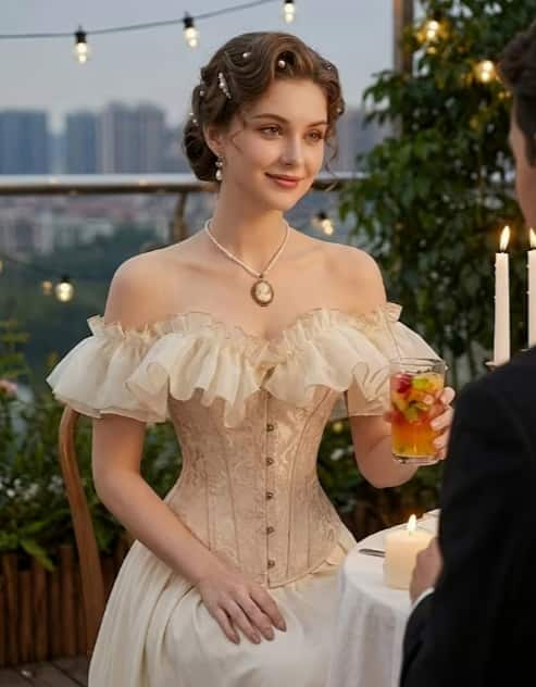 Vintage Off Shoulder Overbust Corset Top