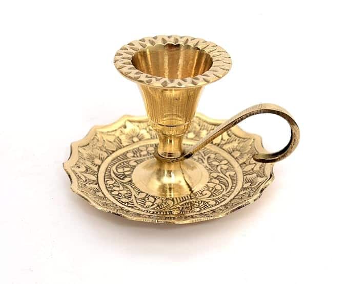 Skywalk Brass Candle Stand with Handle