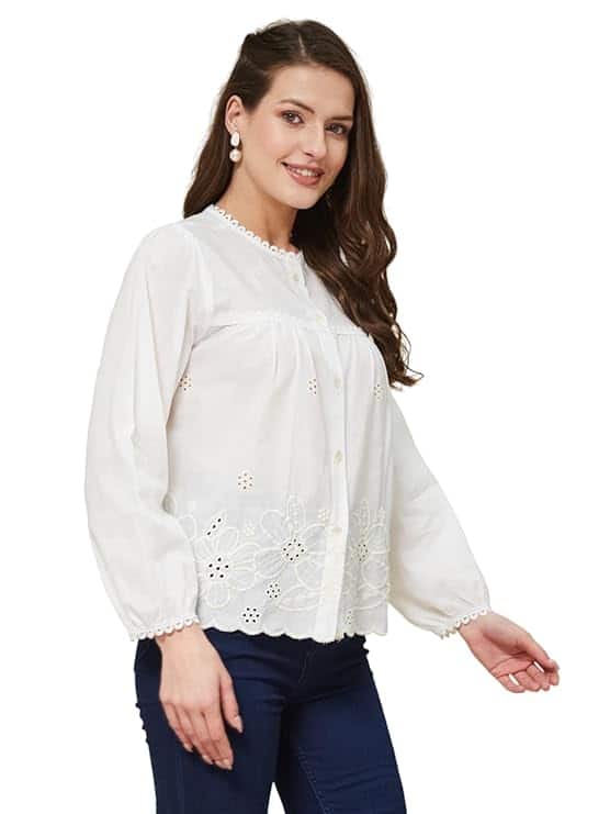 Turritopsis Cotton Peplum Casual Shirt