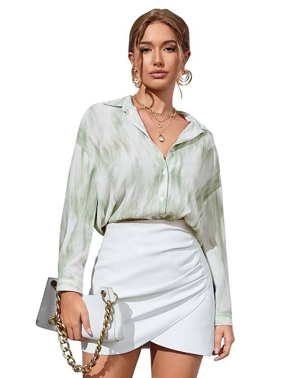 Greciilooks Women Rayon Oversized Fit Crop Top