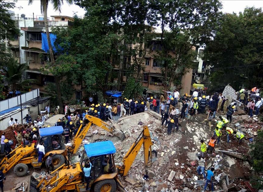 Two wings of a four-storey building collapsed