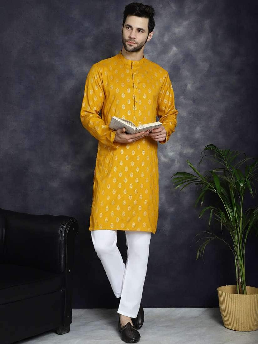  Anouk Mustard Yellow Kurta with Pyjamas