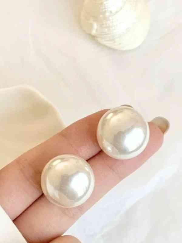 Salve Beads Stainless Steel Pearls Beaded Studs Salve Beads Stainless Steel Pearls Beaded Studs