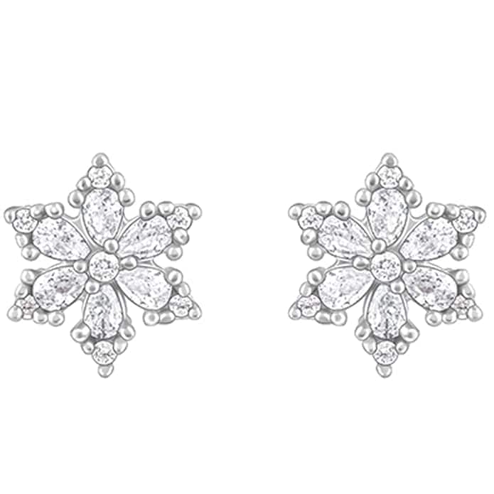Giva 925 Silver Flowery Snowflake Studs