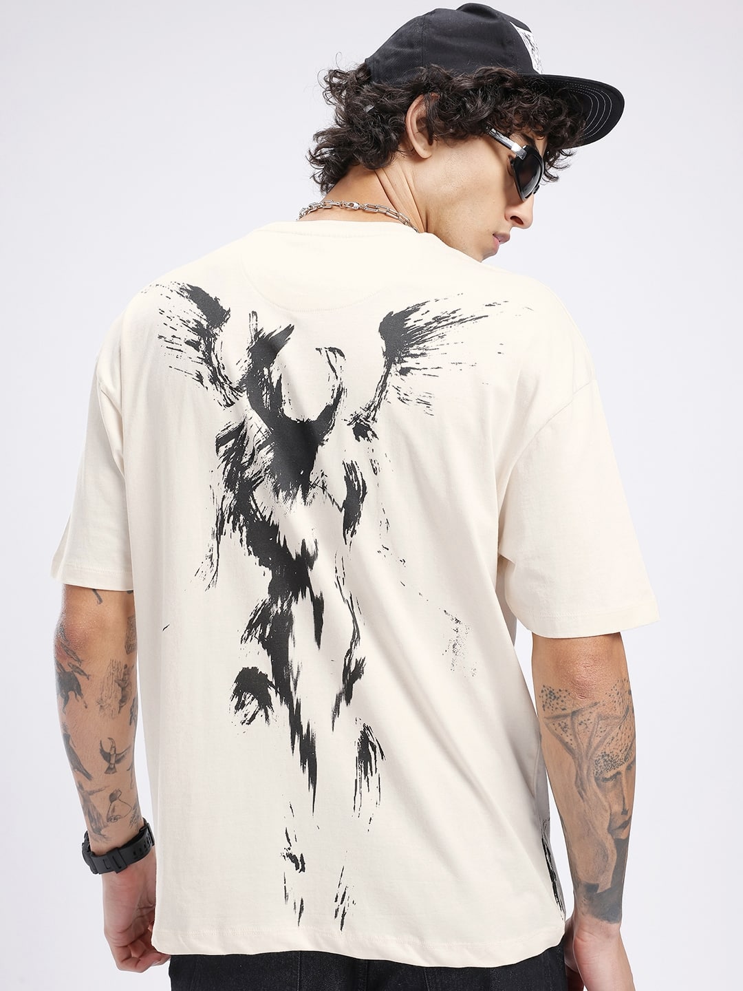 Glitchez Damned Soul Printed Oversized T-Shirt