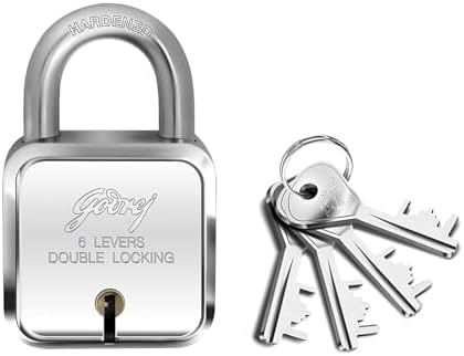 Godrej Locks I Square 6 levers 50mm I 4 Keys I Padlock for Main Door I Gate Lock Godrej Locks I Square 6 levers 50mm I 4 Keys I Padlock for Main Door I Gate Lock