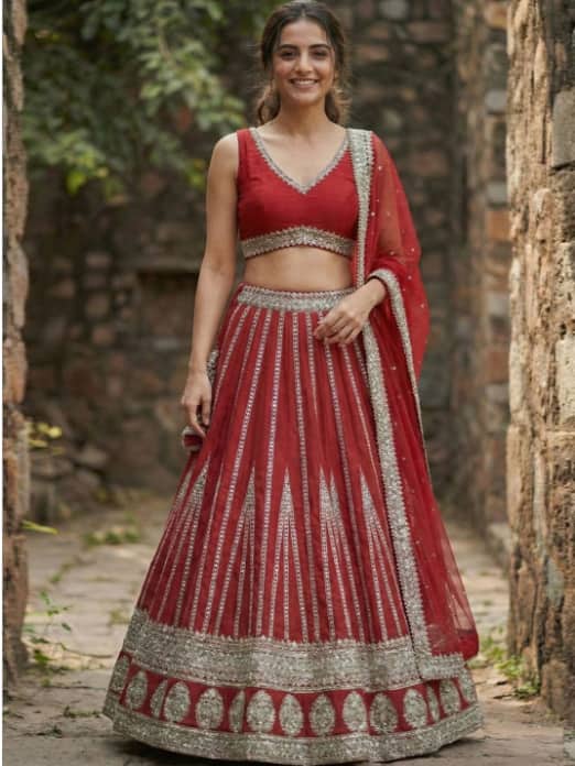 TIKODI Embellished Semi-Stitched Lehenga