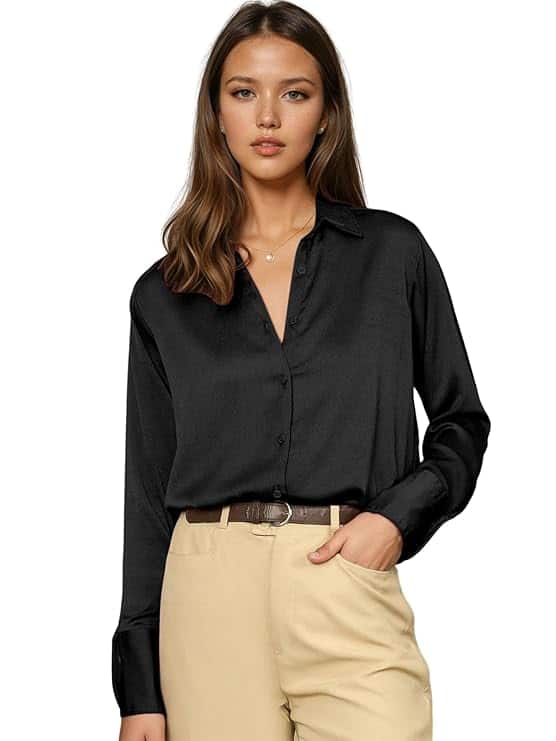 Aahwan Women’s Satin Regular Fit Shirt