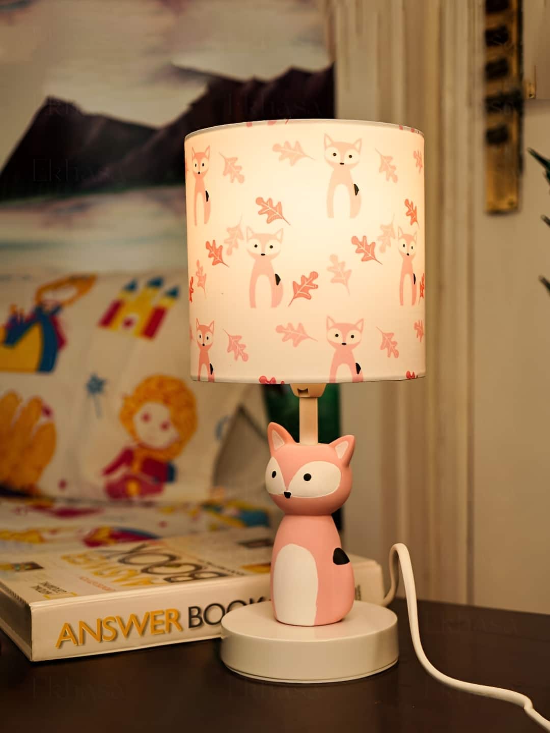 Ekhasa Pink And White Ceramic Lamp