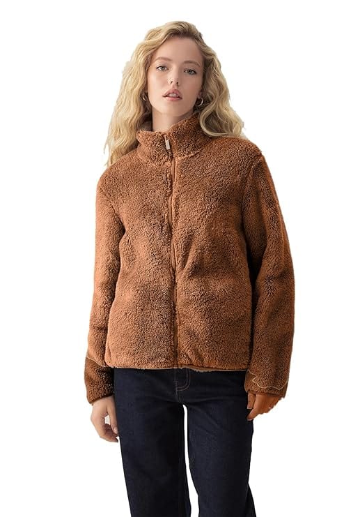 ColorChakra Women Sherpa Fur Jacket