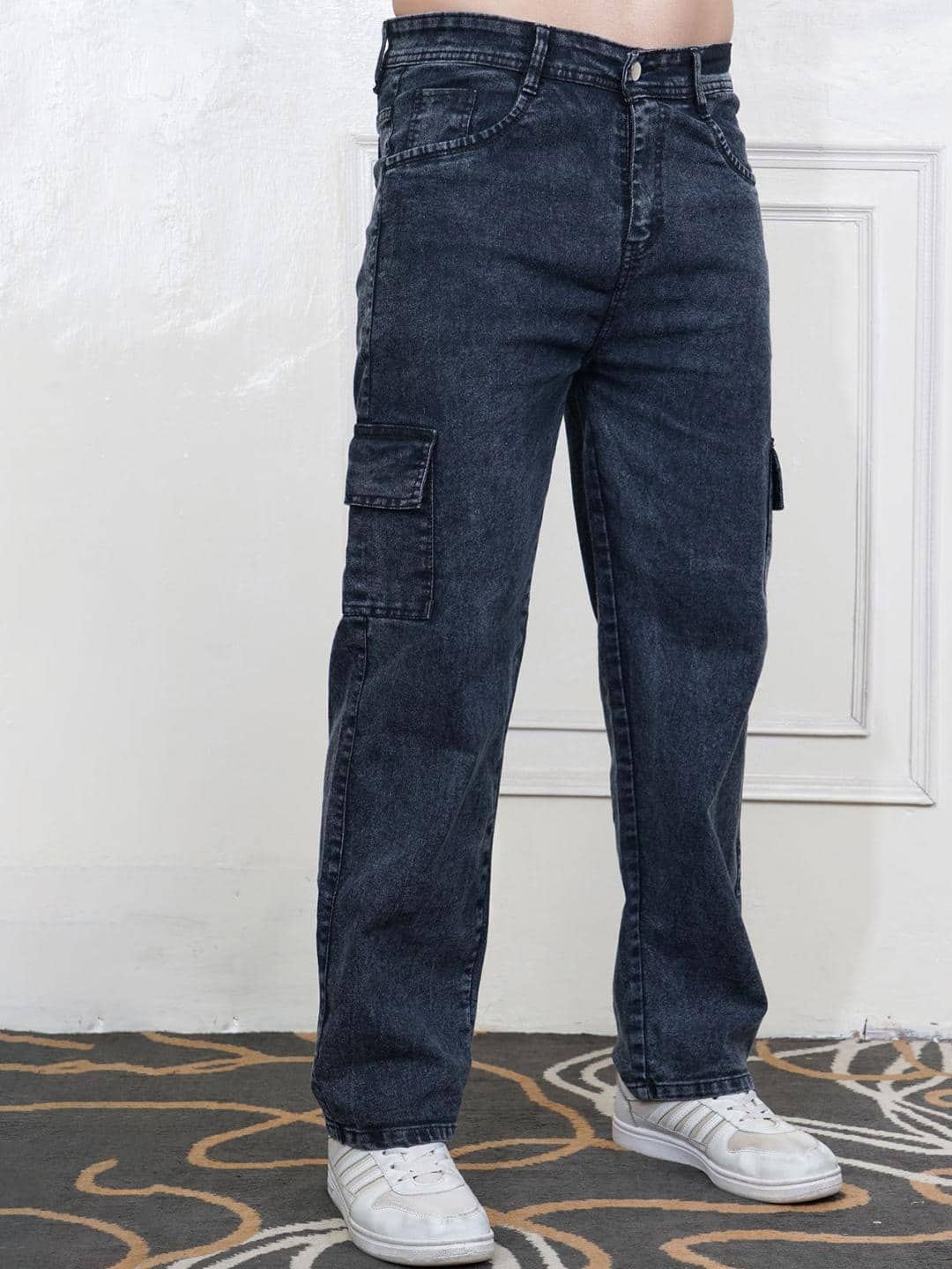 Maveriq Men Classic Mid-Rise Stretchable Cargo Styles Jeans