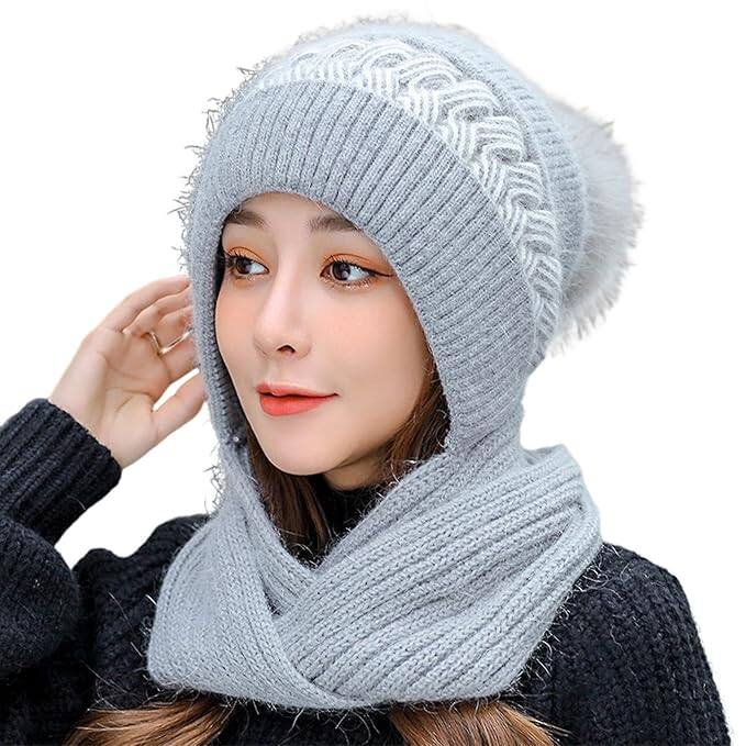 TopiBaaz Women Beanie Hat With Scarf