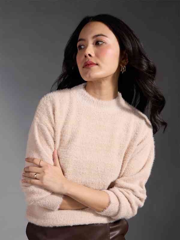 20Dresses High Neck Furry Pullover