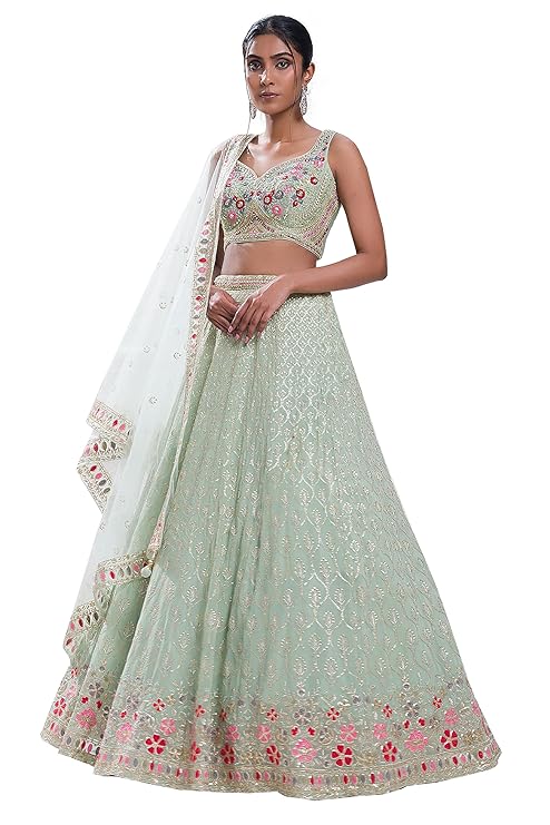 Trendmalls Georgette Embroidery Sequence Lehenga Choli With Dupatta Trendmalls Georgette Embroidery Sequence Lehenga Choli With Dupatta
