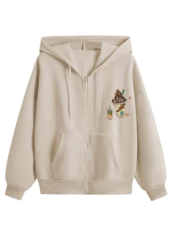 Tagas Women’s Zipper Hooded Sweatshirt