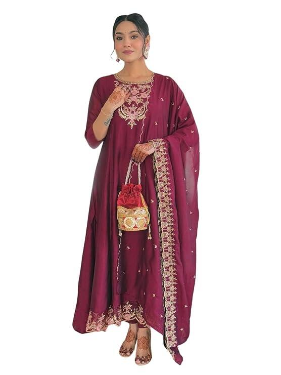 Naixa Vichitra Silk Embroidered Kurta Set