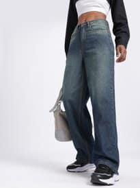 Glitchez Women Light Fade Baggy Jeans Glitchez Women Light Fade Baggy Jeans