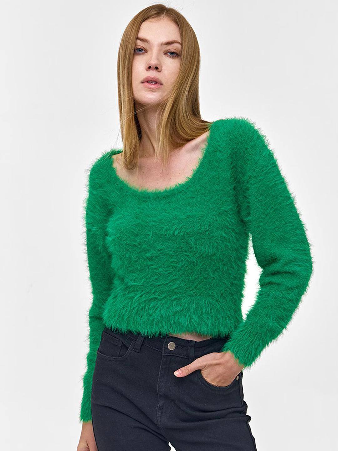 Cover Story Furry Crop Pullover