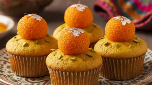 Motichoor Ladoo Cupcakes