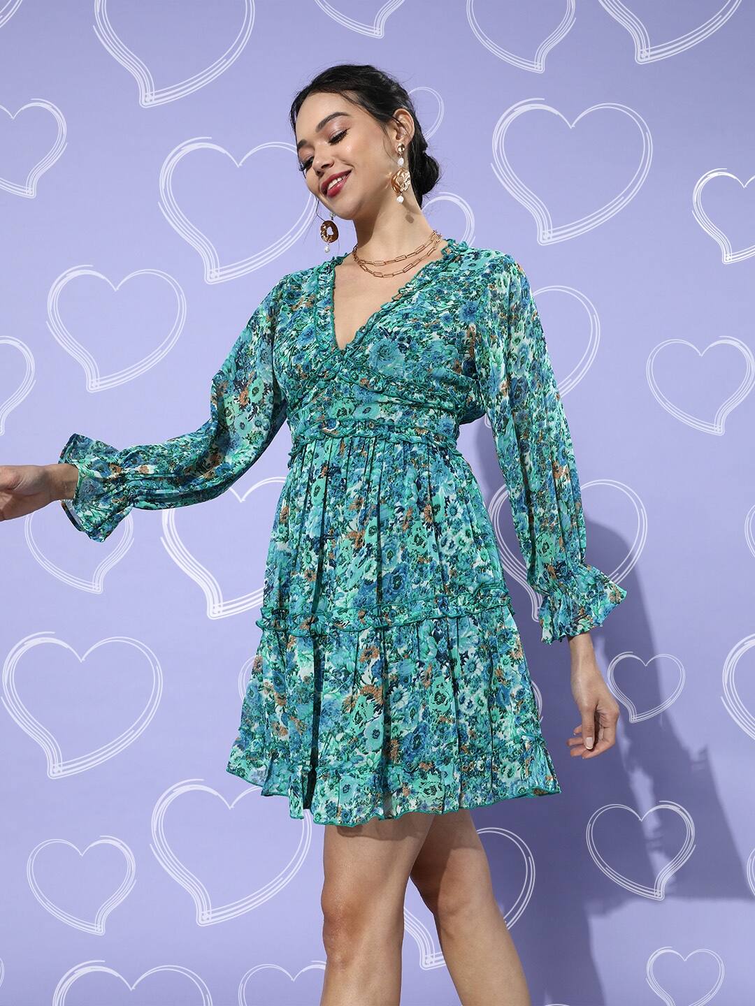 Quiero Women Tropical Ruffled Dress Quiero Women Tropical Ruffled Dress