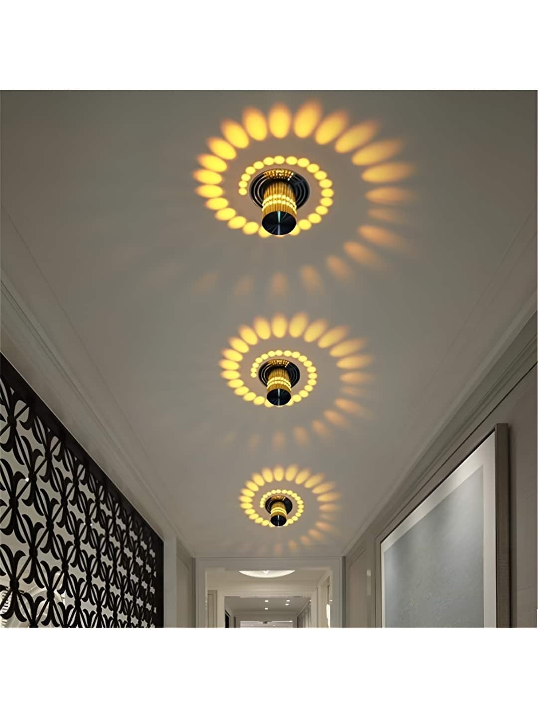  SPARK WORLD Silver-Toned Contemporary Cylindrical Shaped Ceiling Lamp