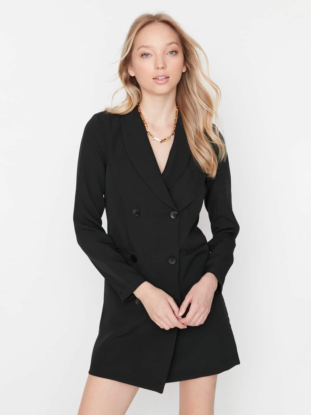 Trendyol – Shawl Collar Double-Breasted Overcoat Trendyol – Shawl Collar Double-Breasted Overcoat