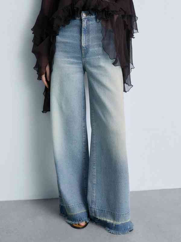 Mango Wide Leg Light Fade Jeans Mango Wide Leg Light Fade Jeans