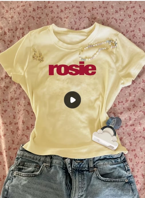 Women’s Fitted Korean Y2K Letter Print T Shirt